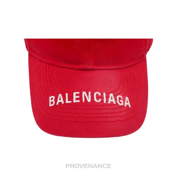 🔴 Balenciaga Embroidered Logo Cap - Red - Picture 7 of 10